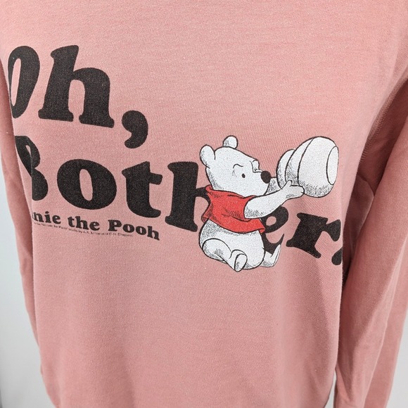 Disney Winnie the Pooh "Oh, Bother" Sweatshirt Women's Size M Blush Pink Graphic - Picture 7 of 8